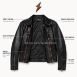 NGL mens black leather jacket colour range in black brown oxblood and midnight navy