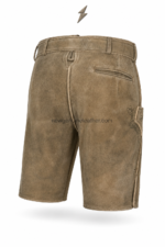 NEW GENUINE LEATHER Oktoberfest shorts with dark traditional embroidery and contrasting piping