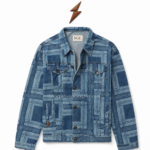 NEW GENUINE LEATHER OEM denim jacket supplier plaid pocket details