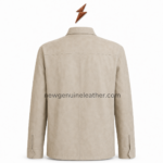 NGL goat suede shirt featuring two chest pockets and two lower utility flap pockets