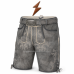 NGL Oktoberfest outfit for men with brown belt and rectangular branded metal buckle