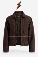 NGL men’s suede jackets wholesale back view with clean center seam, shoulder yoke and double-stitched hem