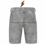 NGL Oktoberfest Lederhosen in grey leather with front embroidery and brown belt