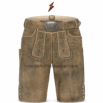 NGL Oktoberfest shorts with matching leather belt and antique-silver branded buckle