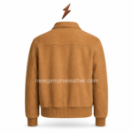 NEW GENUINE LEATHER genuine suede leather jacket showing tan panels and angled side pocket