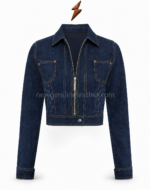 Private-label denim jackets in dark indigo with NGL lightning panels by New Genuine Leather