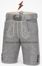 Traditional lederhosen with four-button leg closures