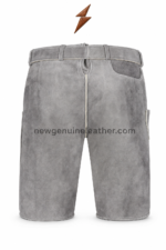 Traditional lederhosen in grey suede with NGL buckle