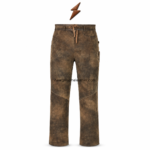 NEW GENUINE LEATHER Embroidered leather pants with ornamental brown pocket stitching and utility flap
