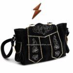 NGL Bavarian bag featuring two side pockets with cream edging, pale buttons and decorative stitching