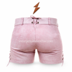 NGL Damenlederhosen close-up with pink floral embroidery and horn-style buttons
