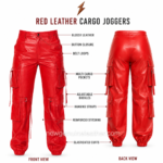 NGL High Waisted Cargo Pants specification showing pockets straps and buckles